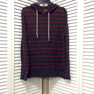 On the Byas men’s large hoodie gray red stripe